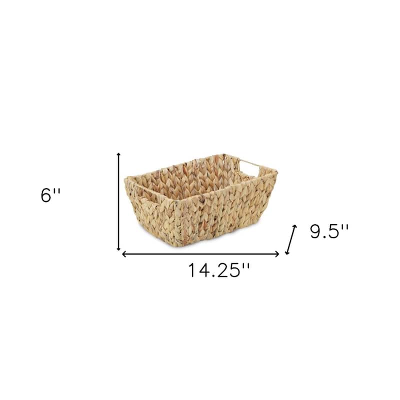 HomeRoots Braided Water Hyacinth Storage Basket