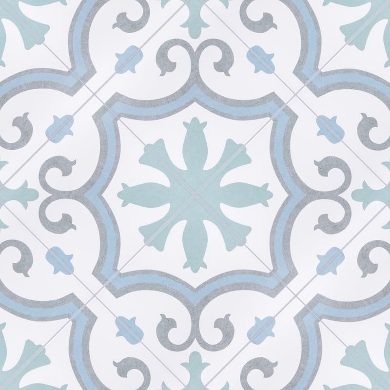 Merola Tile Lacour Aqua 9-3/4" x 9-3/4" Porcelain Floor and Wall Tile