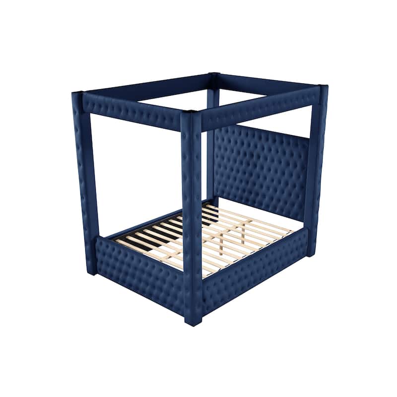 Monica Modern Style Crystal Tufted 4PC/5PC Vanity Bedroom Set Made with Wood