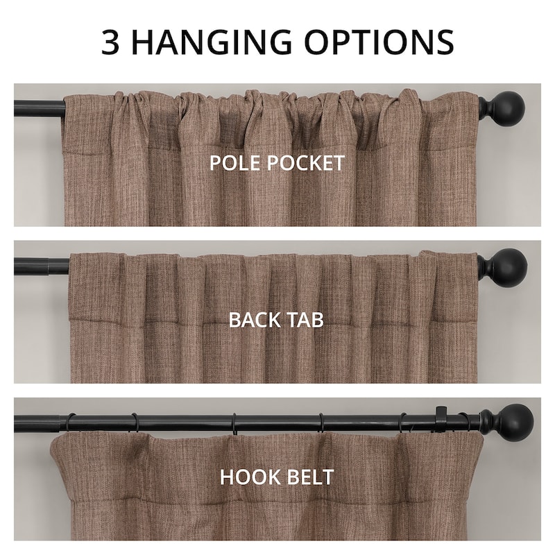 Exclusive Fabrics Faux Textured Faux Linen Room Darkening Curtains for Bedroom & Living Room Curtains (1 Panel)