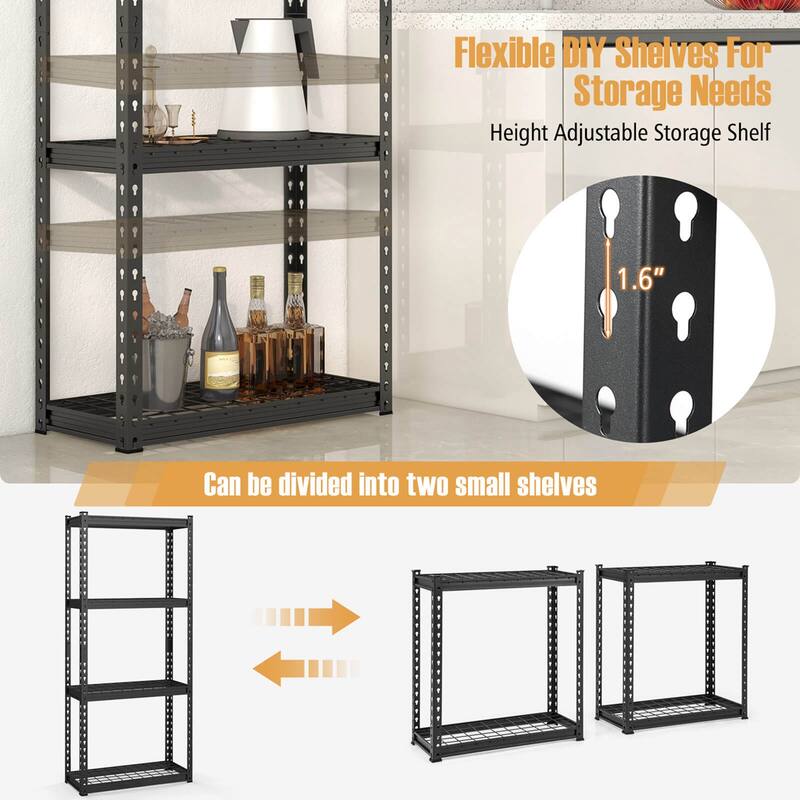 Costway 1/2/3/4 PCS 4-Tier Metal Shelving Unit Heavy Duty Wire Storage