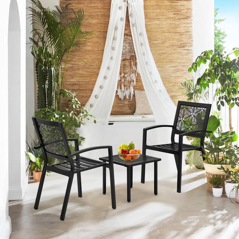 Outdoor 3-Piece Bistro Set, Foldable Patio Dining Sets, Rust-Resistant, Lightweight, Easy to Clean, for Balcony, Garden, Pool