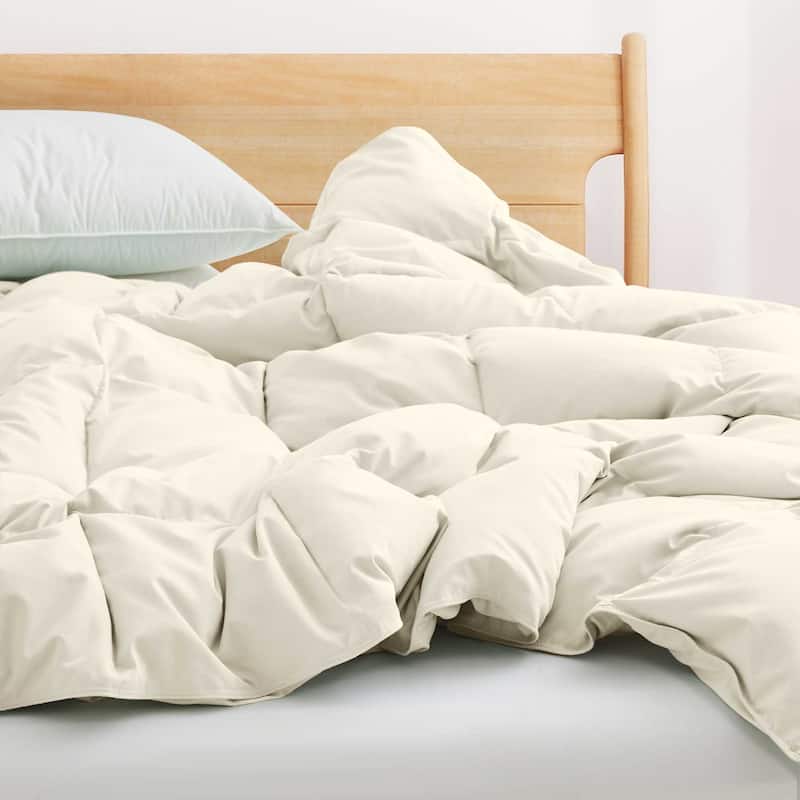 Lightweight White Feather Down Fluffy Comforter Duvet Insert