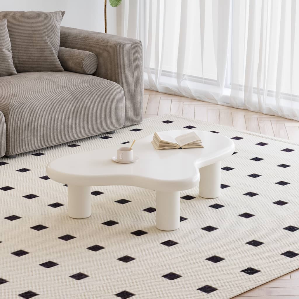 Irregular Cloud Coffee Table, Cute End Table With 4 Legs