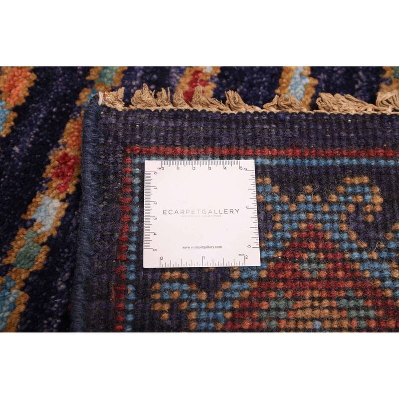 ECARPETGALLERY Hand-knotted Peshawar Ziegler Navy Wool Rug - 5'9 x 8'1