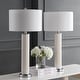 preview thumbnail 10 of 8, SAFAVIEH Lighting 32-inch Ollie Faux Woven Leather Cream Table Lamp (Set of 2) - 15"x15"x31.5"