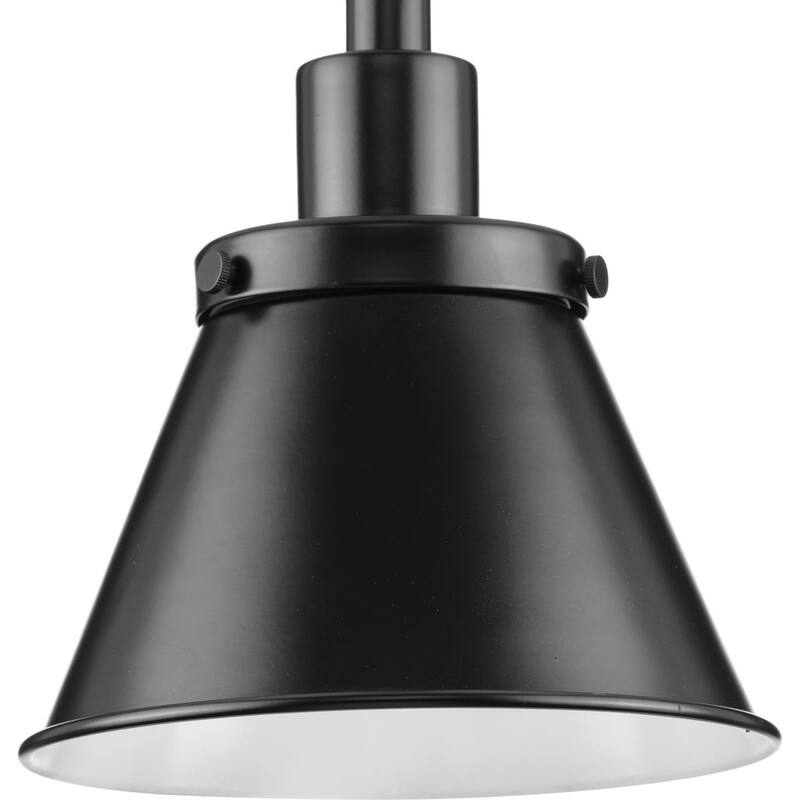 Hinton Collection One-Light Matte Black Modern Farmhouse Pendant - 8.25 in x 8.25 in x 8.62 in