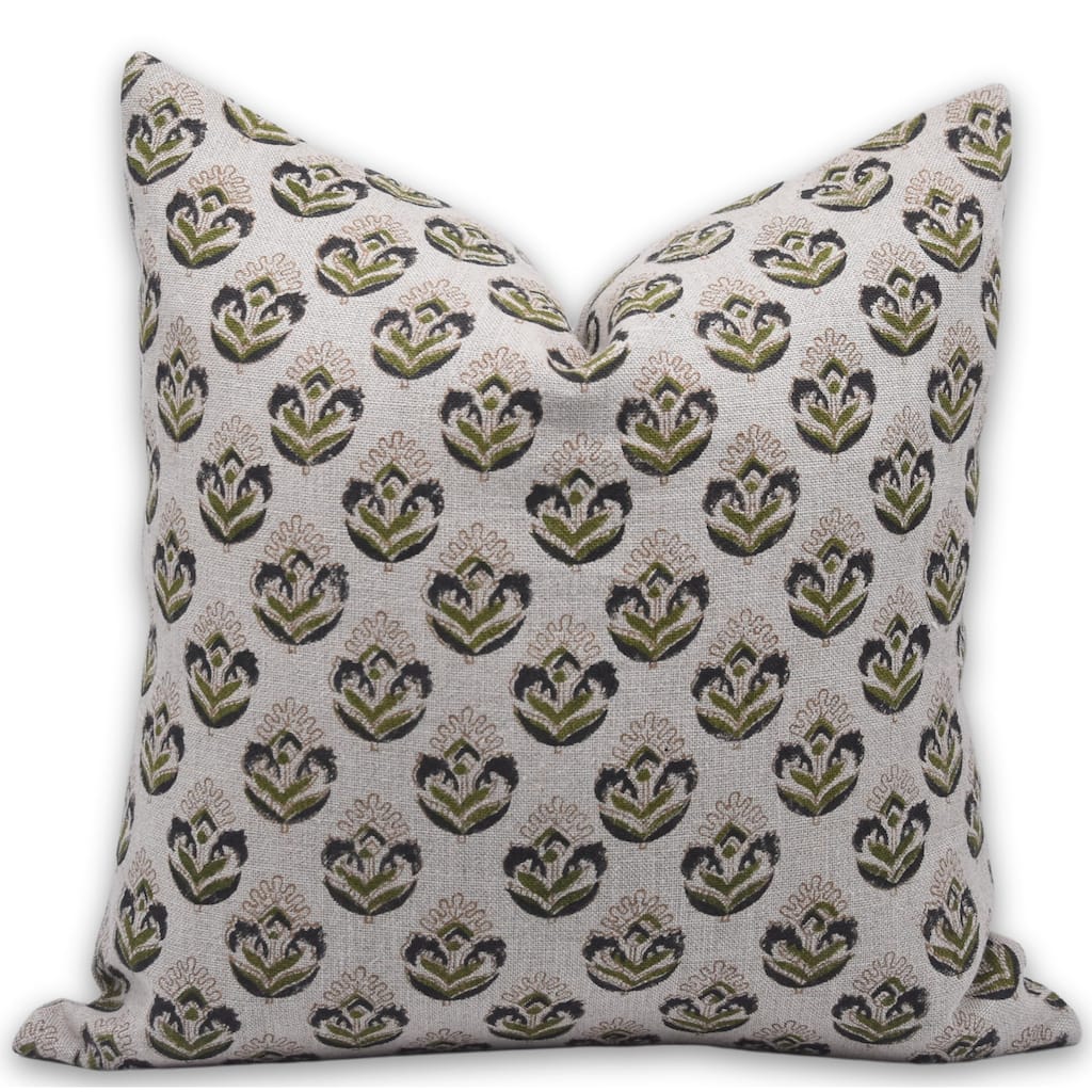 Fabdivine Linen Handmade Block print pillow Cover