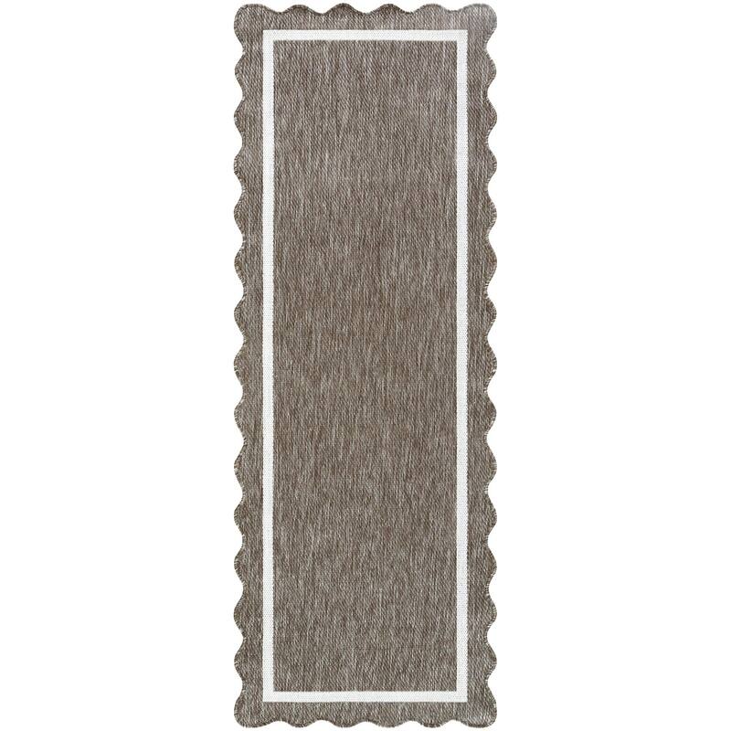 Livabliss Miami Beach Traditional Indoor / Outdoor Area Rug - Dark Brown - 2'7" x 7'3"