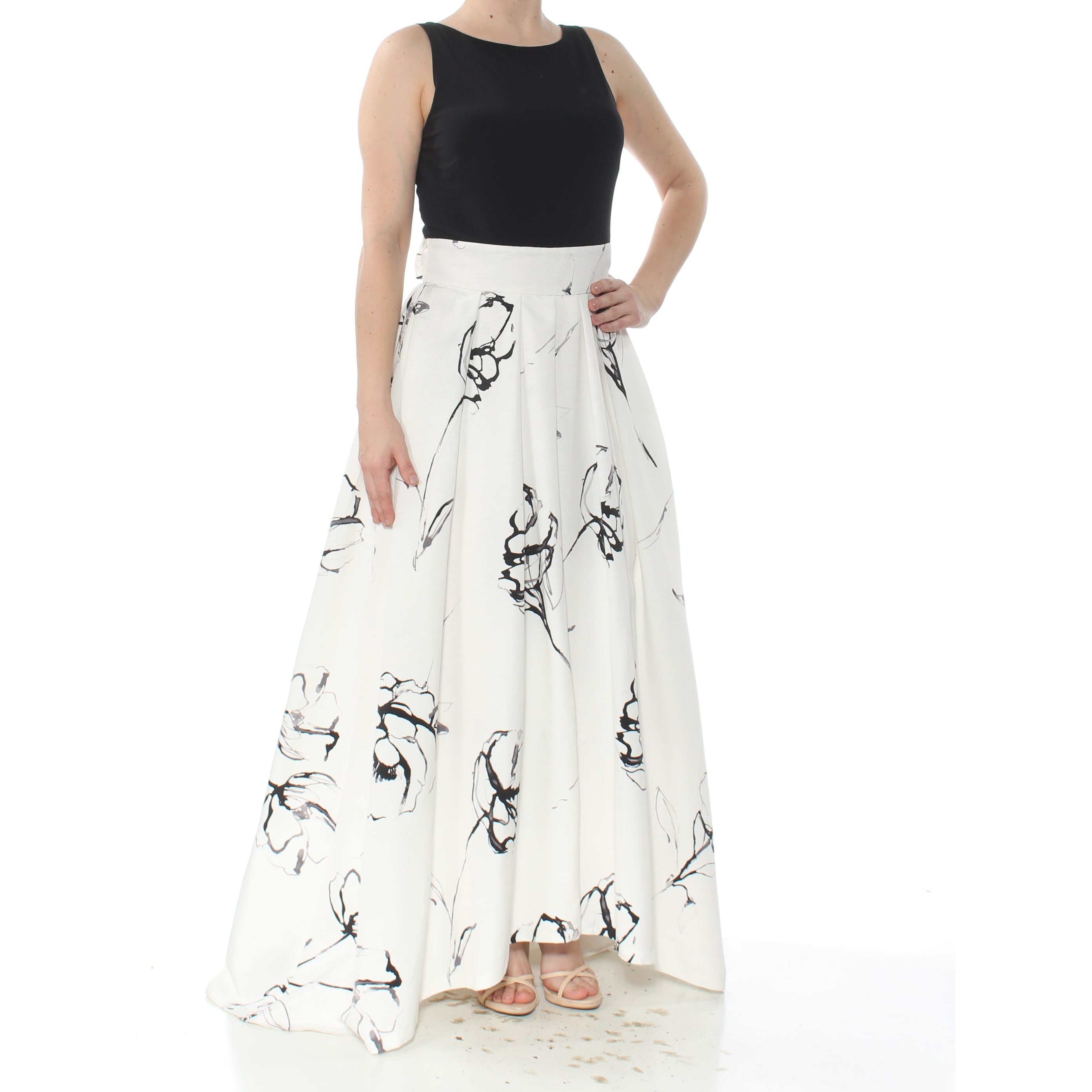 Shop Ralph Lauren Womens Black Floral Abstract Sleeveless Jewel