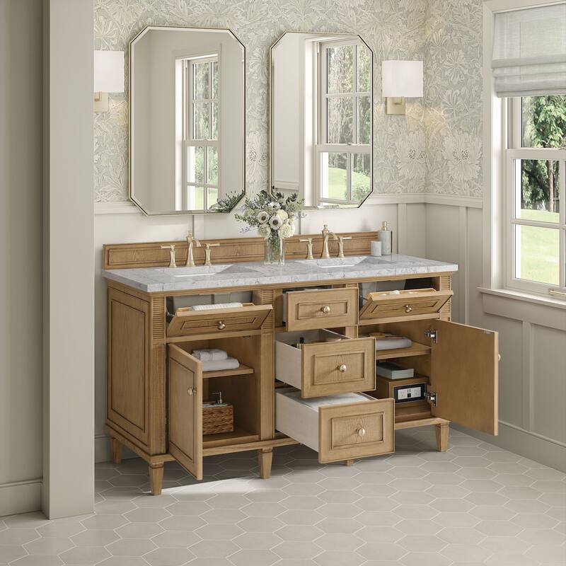 James Martin Vanities 424-V60D-FEJP Lorelai 60" Free Standing Double