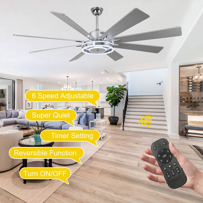 20"/24"/72" Oaks Aura Cotti Low Profile Dimmable Smart Ceiling Fan with Lights 6-Speed Flush Mount Modern Remote