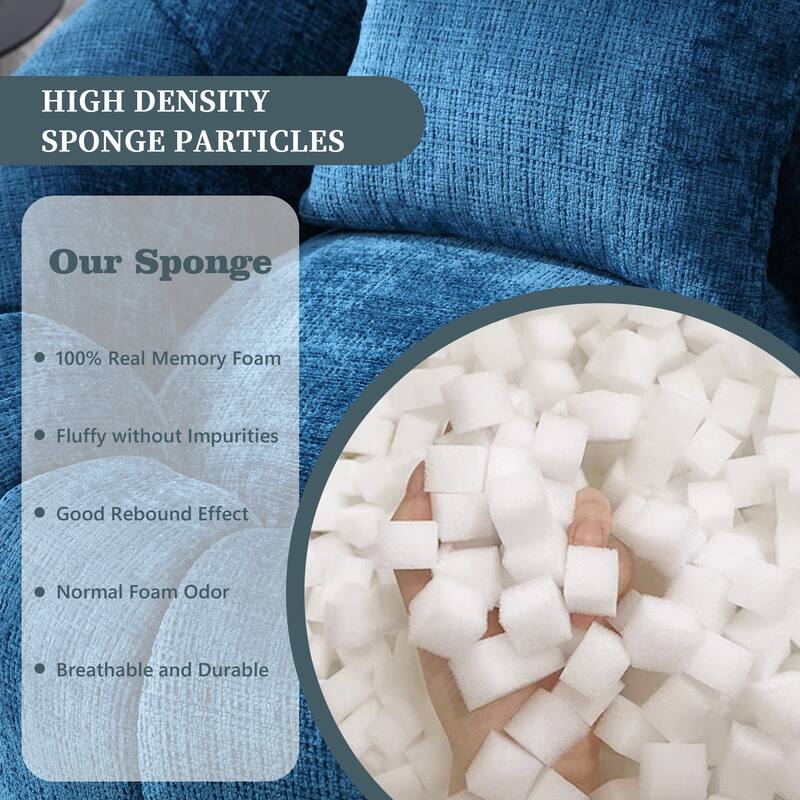 HOMEFUN Comfortable Beanbag sofa, with memory foam filler, can rotate super large round sofa