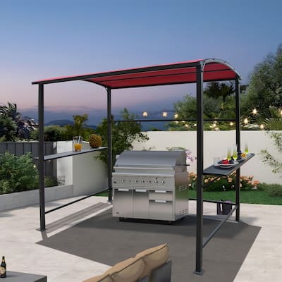 Outdoor 5 ft. x 8 ft. Steel Frame Grill Gazebo Canopy Barbecue Shelter