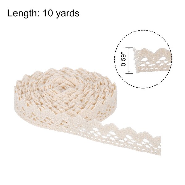 Lace Ribbon 0.79 Inch Cotton Lace Trim Beige Style 6 - Bed