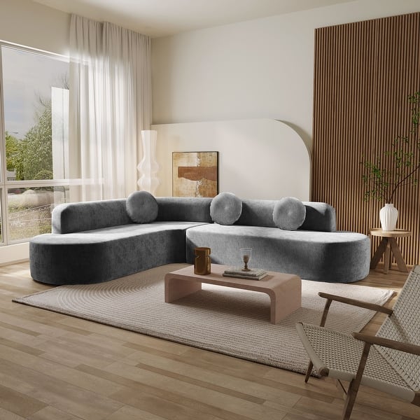 Christopher Knight Home - Mirod 122'' Extra Large Sectional Sofa with Elegant Curved Design and Plush Round Cushions - On Sale - Bed Bath & Beyond