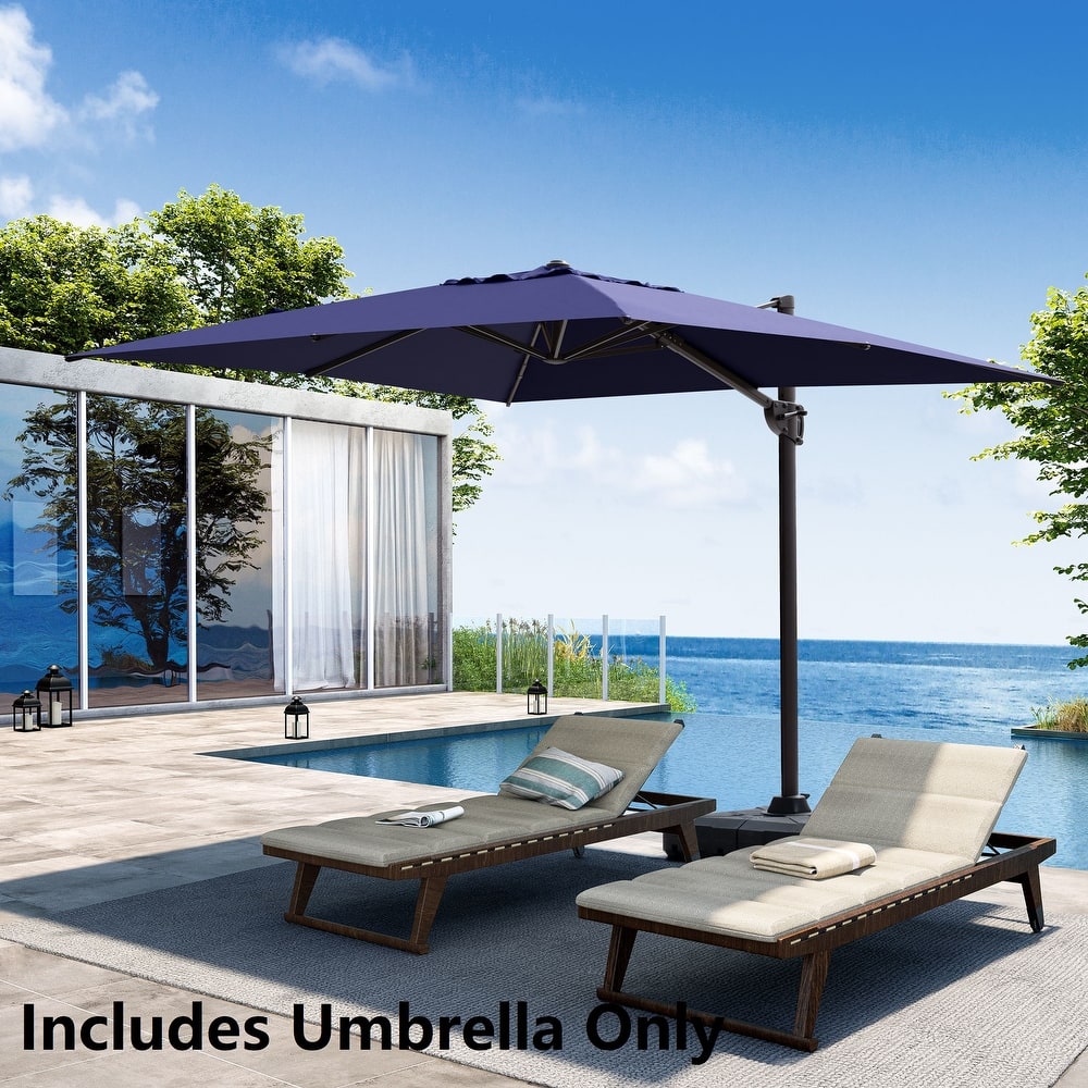 9 FT x 10.5 FT Outdoor Patio Umbrella Cantilever-Offset Umbrella with No Base