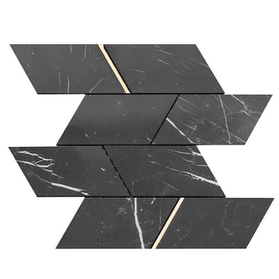 The Tile Life Stately Avenue 11x12 Nero Marquina Porcelain Floor & Wall Tile