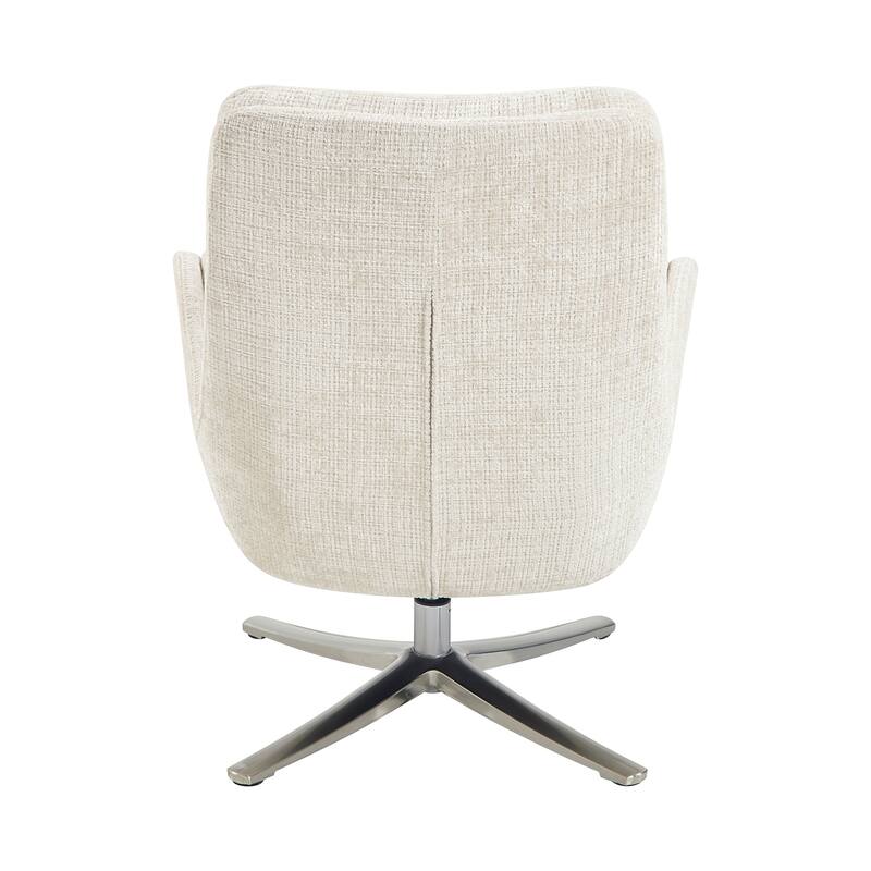 Pax 29" Chenille Swivel Chair with Ottoman - Metal Base