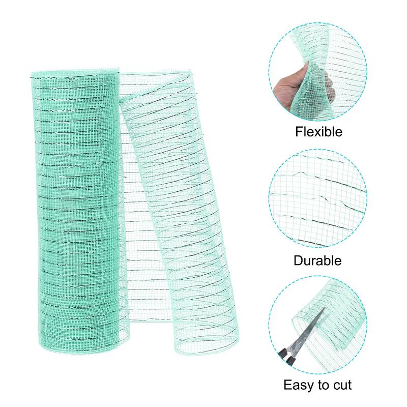 1pcs Deco-Mesh, 10 Inch x 10 Yard Deco-Mesh Ribbon Roll Foil Metallic