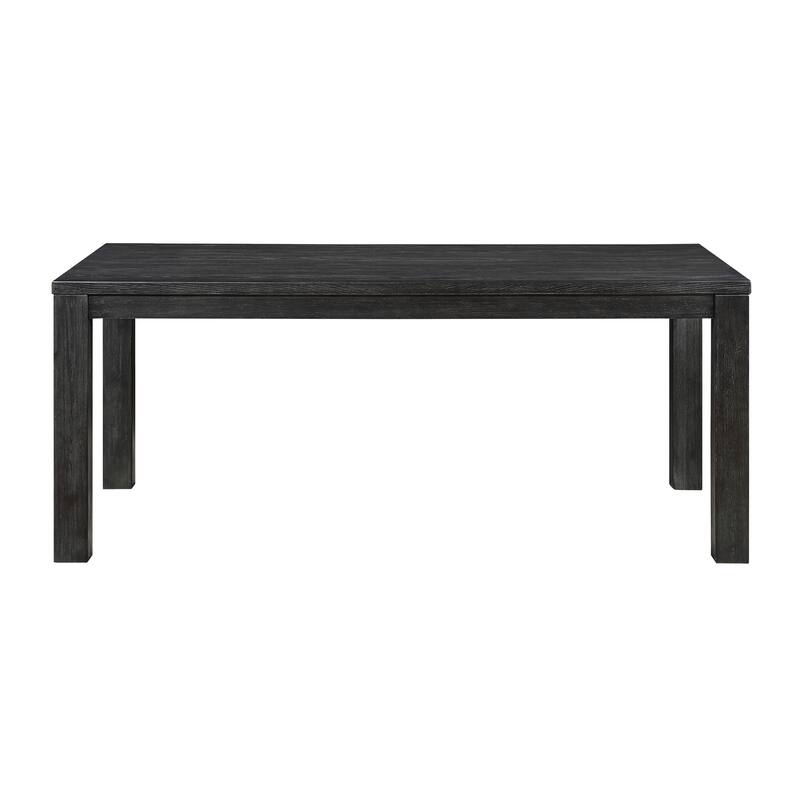 Lory 72 Inch Dining Table, Rectangular Top, 6 Seater, Black Solid Wood
