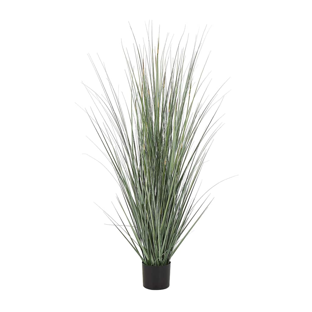 Faux Foliage Onion Grass Tall Artificial Plant with Black Plastic Pot - Green - Roche River Decor