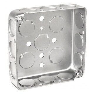 10 Pcs, 4 Square Extra Shallow Junction Box, 1-1/4 in. Deep, (12) 1/2 ...