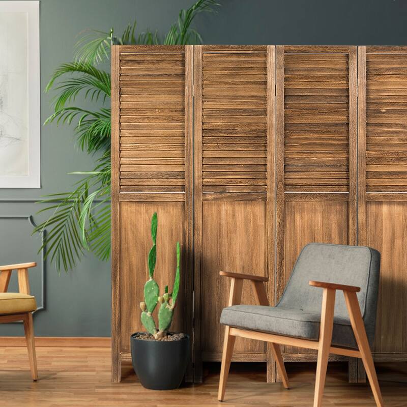 Costway 4 Panel Folding Privacy Room Divider Screen Home Furniture 5.6