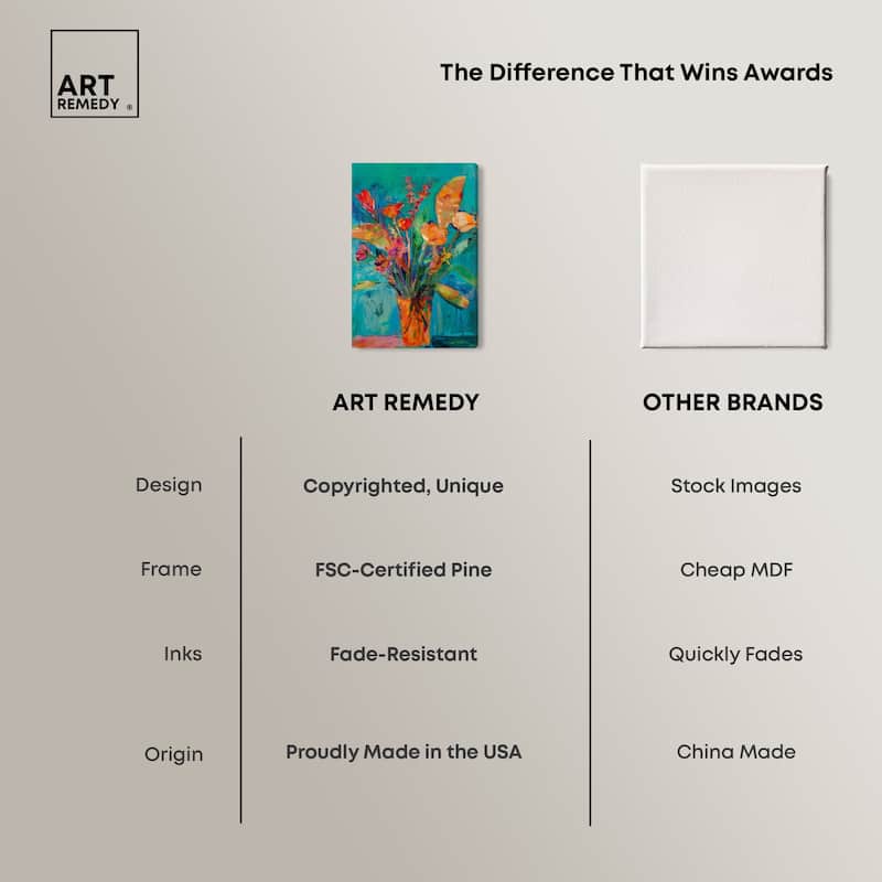 Art Remedy Bold And Bright Flower Vase Gallery Wrapped Flowers In Vase Paintings