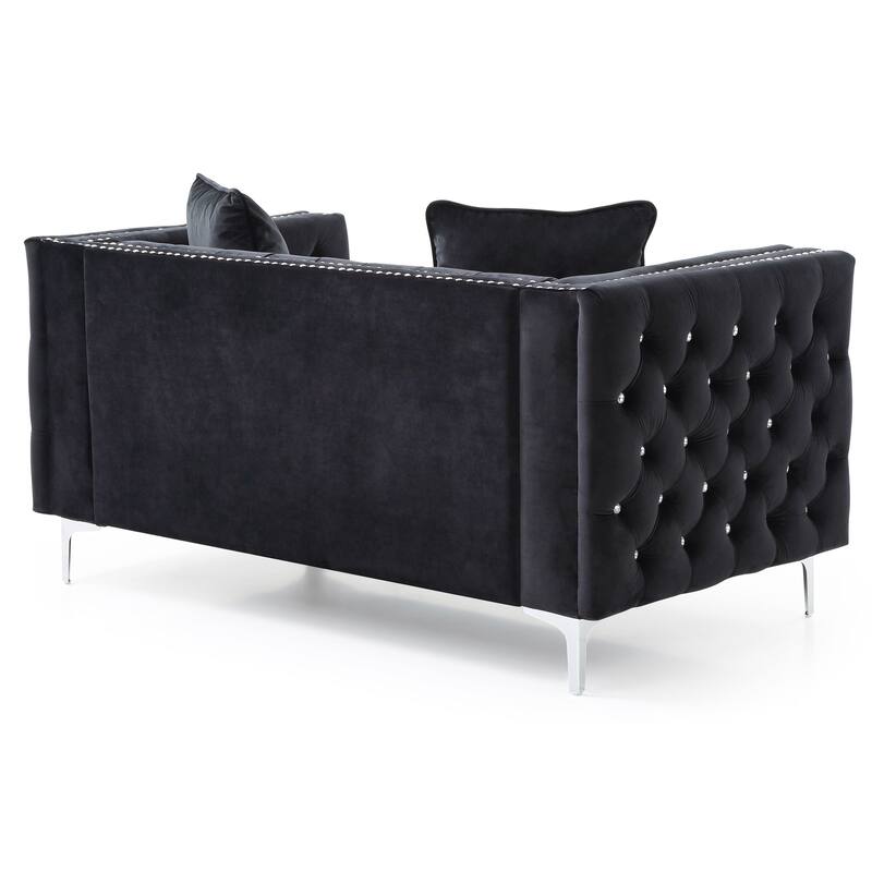 Paige Tufted Velvet Loveseat