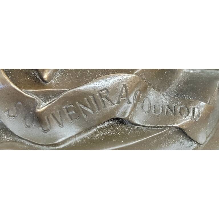 A Maiden Holding A Flower Souvenir By Charles Gounod Hand Made Bronze Sculpture