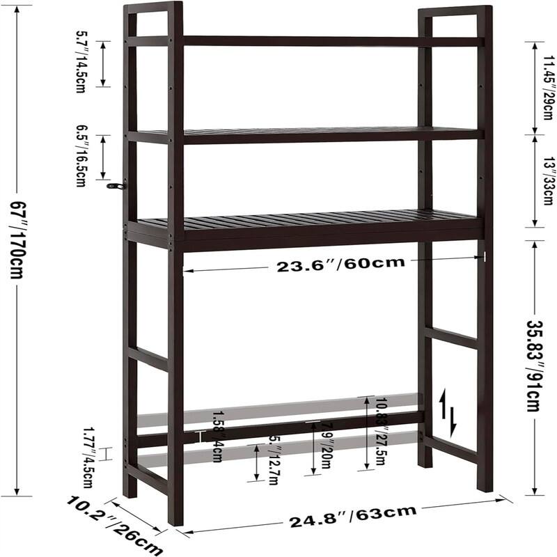 Over The Toilet Storage - 10.2D x 24.8W x 67H