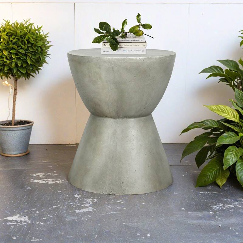 Garden Side Table for Indoor and Outdoor - 18.3" H End Table for Living Room or Bedroom