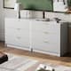 3 Drawer Fluted Dresser, 32 Inch Wide Nightstand with Large Drawer End Table for Bedroom