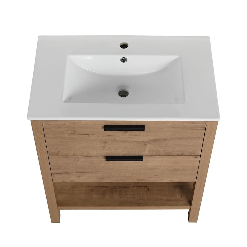 30" Bathroom Vanity with Sink and 2 Soft-Close Drawers