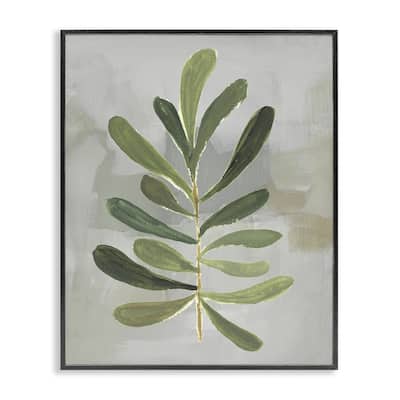 Stupell Single Green Leaf Branch Framed Giclee Art Design By Lanie Loreth