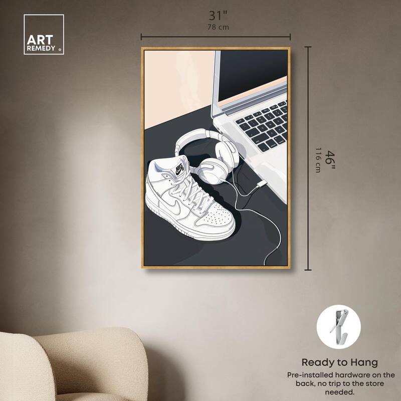 Laptop Sneaker Study Canvas by Art Remedy