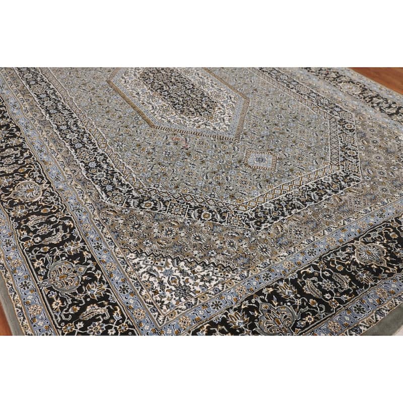 Green Geometric Tabriz Turkish Area Rug Machine Made Carpet - 8'2" x 11'8"