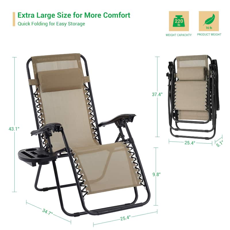 LIVOOSUN Zero Gravity Patio Chairs (Set of 2)