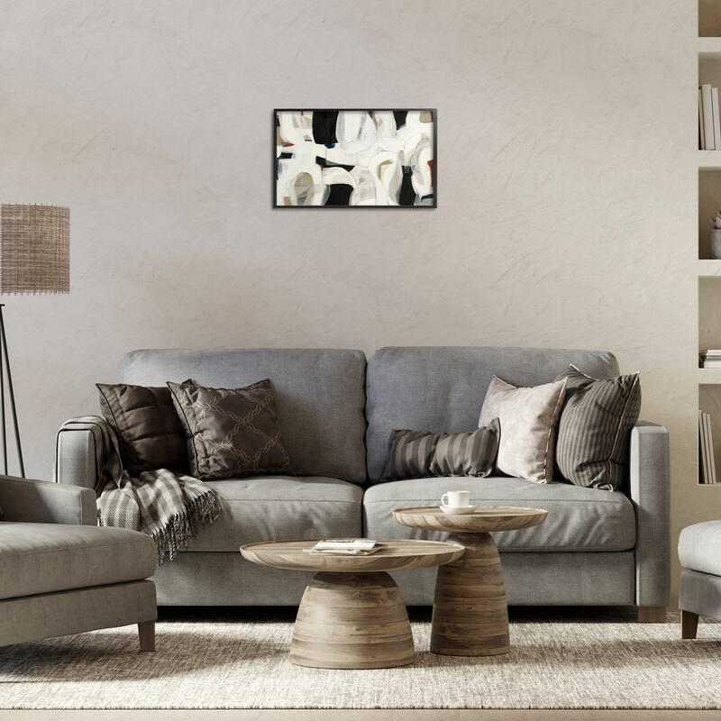 Stupell Dynamic Earthy Shapes Framed Giclee Art Design By Kippi Leonard