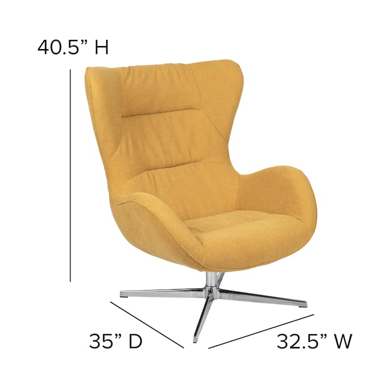 Home and Office Retro Swivel Wing Accent Chair - 35"D x 32.5"W x 40.5"H