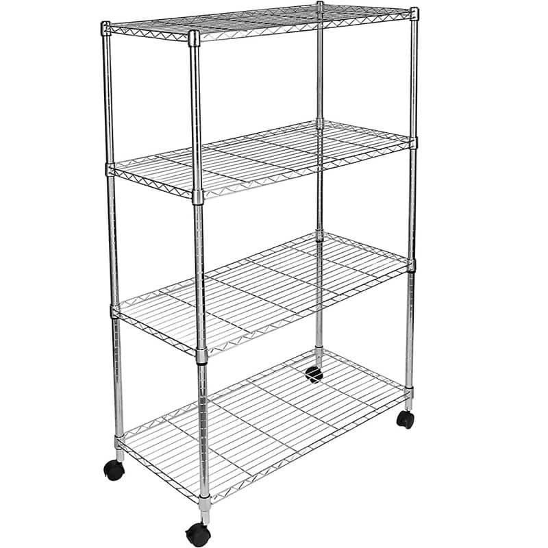 4-Tier Wire Shelving Storage Unit Adjustable Shelves Organizer Rack