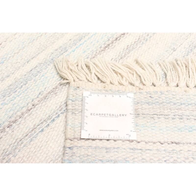 ECARPETGALLERY Flat-Weave Ankara FW Cream Wool Kilim - 5'2 x 7'9