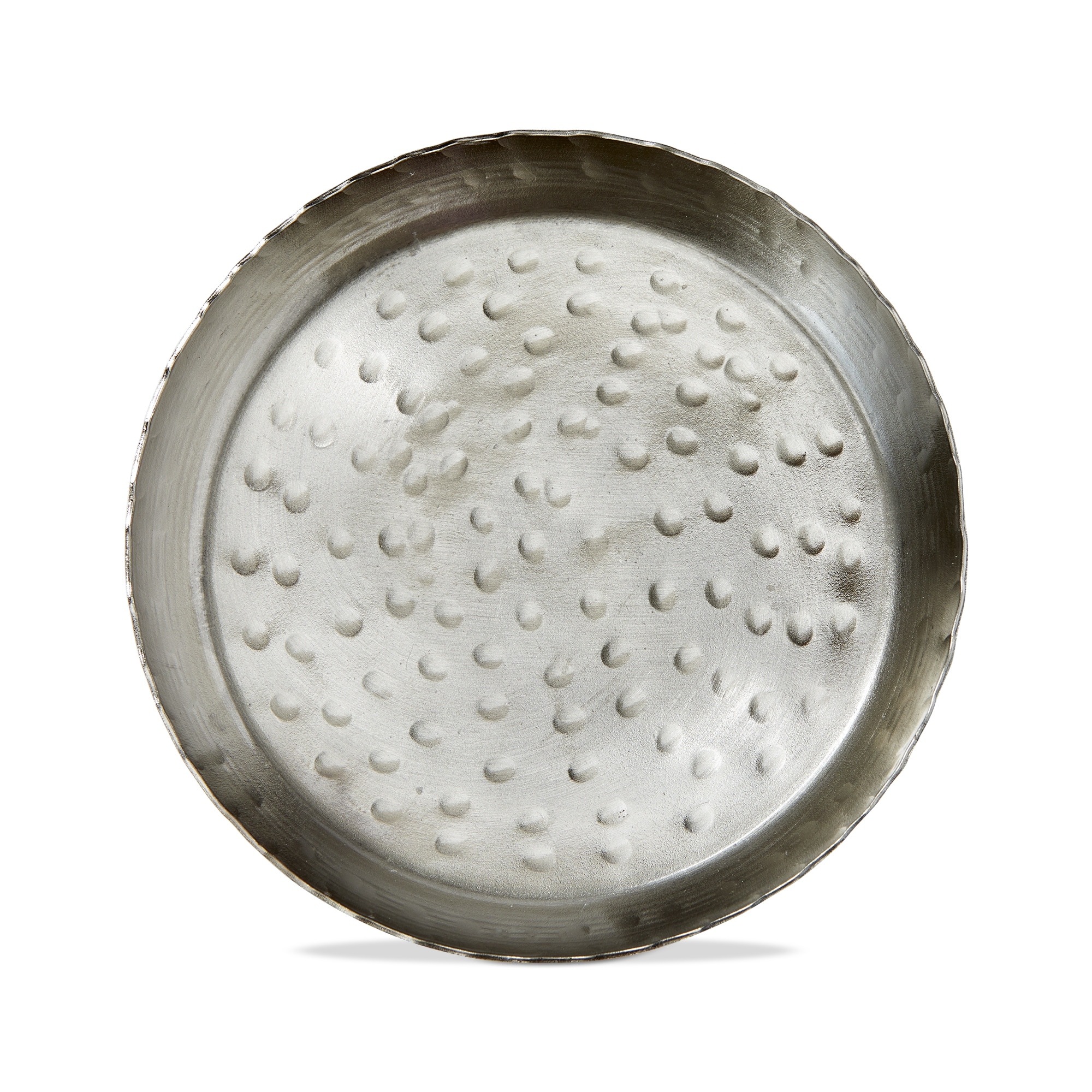 Remi Round Nickel Pillar Plate Candle Holder 4.5 x 4.5 x 0.5 in Everyday Iron Decorative Accent