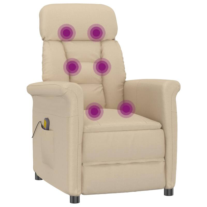 vidaXL Massage Chair Dark Grey/Light Grey/Cream Microfibre Fabric