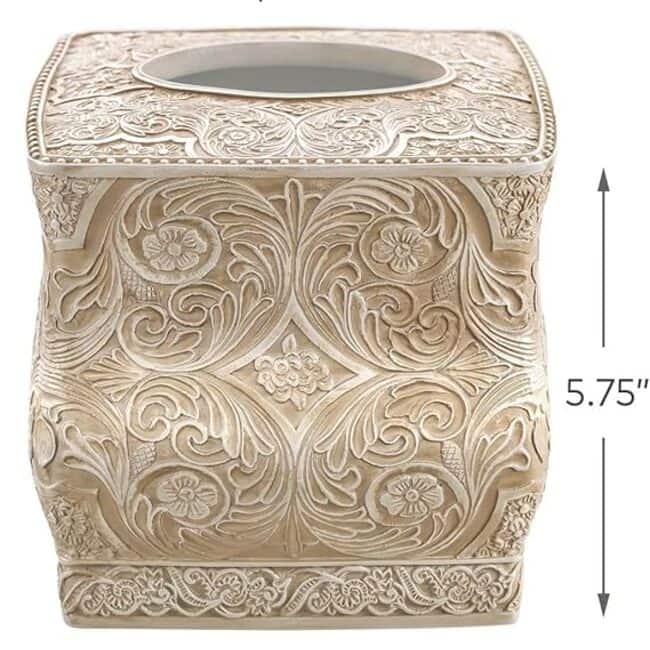 Creative Scents Victoria Beige Square Tissue Box Cover