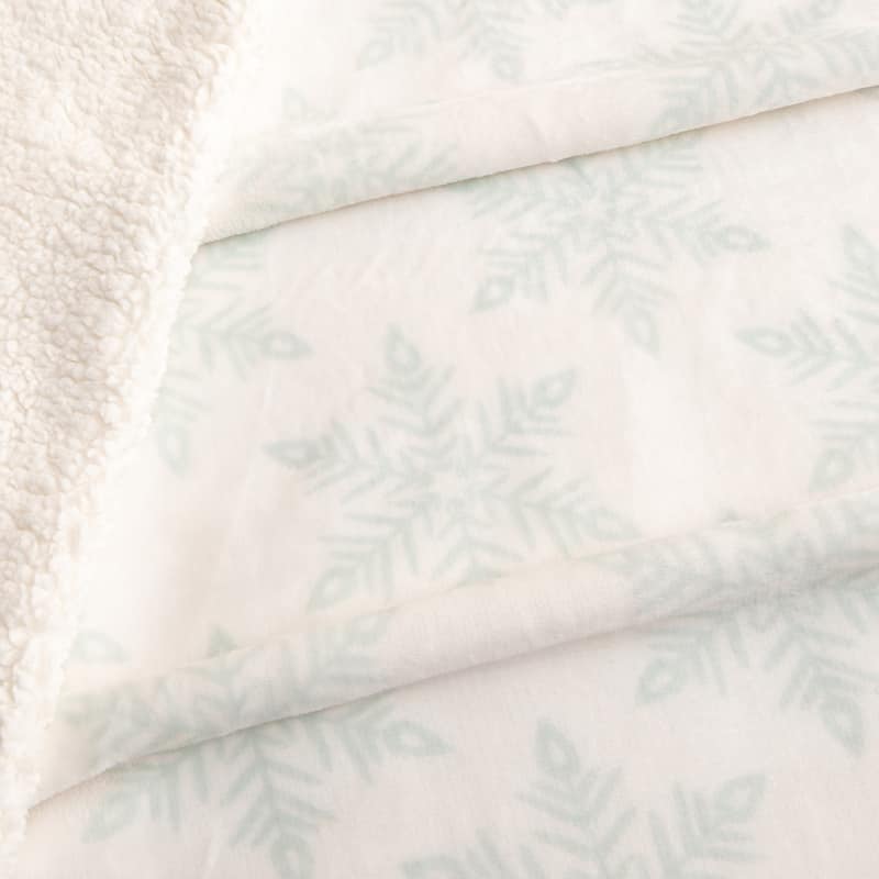 Linery & Co. Velvet Plush Reversible Sherpa Throw Blanket