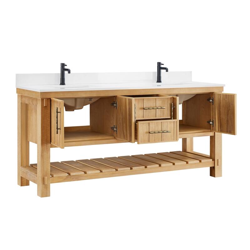 Paris Bath Vanity, Quartz Stone Top without Mirror
