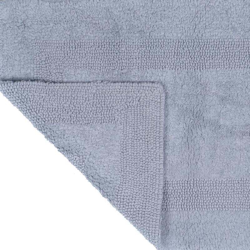 100% Cotton 24x60-Inch Plush Bathroom Runner - Machine Washable Bath Rug by Lavish Home (Silver)