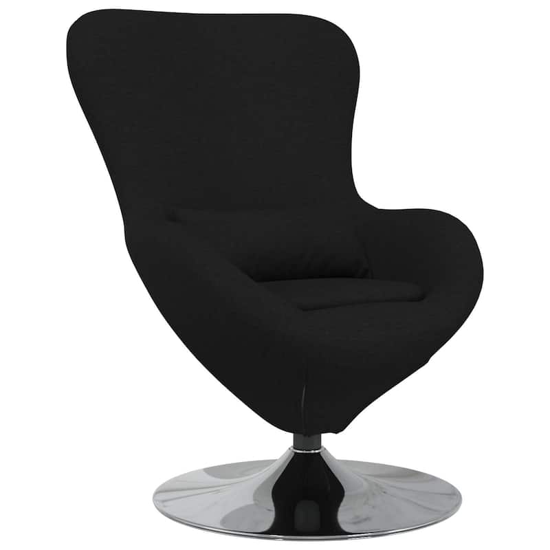 vidaXL Egg Chair Black/Dark Grey Fabric - 24.8 x 28.7 x 35.4